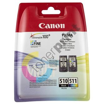 Canon originální ink PG510/CL511 multipack, black/color, blistr s ochranou, 2970B011, Cano