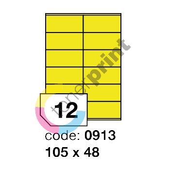Samolepící etikety Rayfilm Office 105x48 mm 300 archů, matně žlutá, R0121.0913D 1