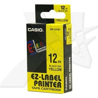 Páska do tiskárny štítků Casio XR-12YW1 12mm černý tisk/žlutý podklad