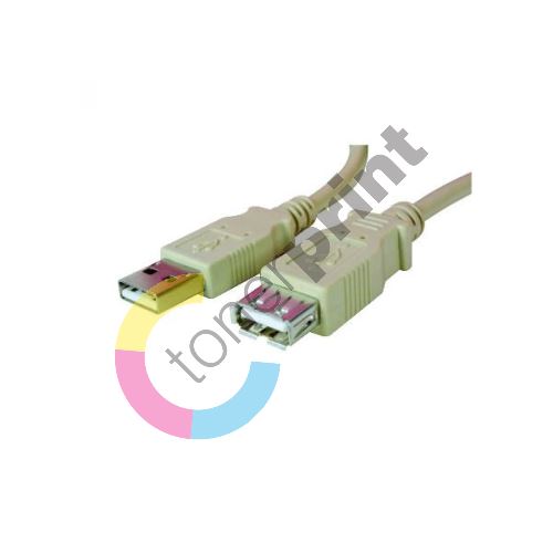 Kabel USB (2.0), A plug/A socket, 3m, přenosová rychlost 480Mb/s, LOGO 1