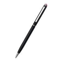 Kuličkové pero Art Crystella Slim černá s růžovým krystalem Swarovski