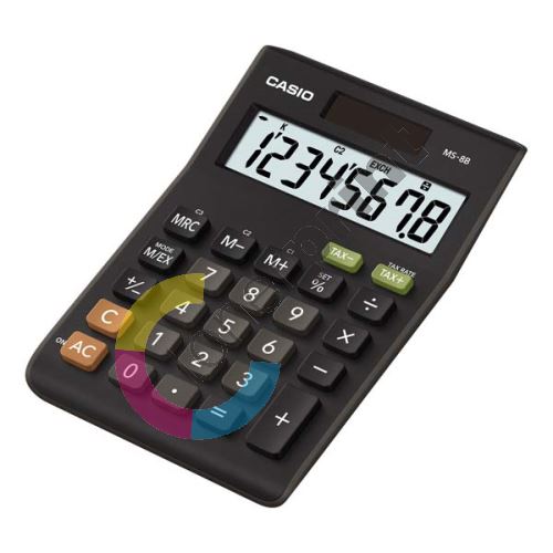 Casio kalkulačka MS 8 B, černá, stolní s výpočtem DPH, osmimístná 1