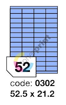 Samolepící etikety Rayfilm Office 52,5x21,2 mm 300 archů, matně modrá, R0123.0302D 1