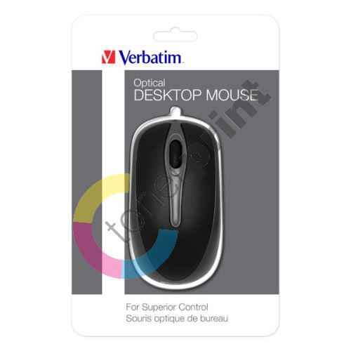 Myš Verbatim Destop Mouse, optická, drátová USB, černá 1