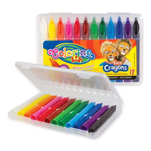 Barvy na obličej Colorino, pouzdro, v násadce, 12 barev