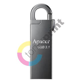 Apacer USB flash disk, USB 3.0, 16GB, AH15A, stříbrný, AP16GAH15AA-1, USB A, s karabinkou