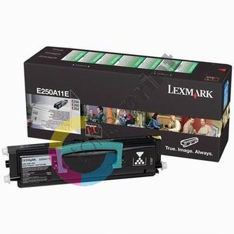 Toner Lexmark E250, E350, E250A11E, černá, originál 1