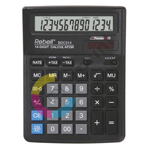 Kalkulačka Rebell RE-BDC514 BX, černá, stolní, čtrnáctimístná 1