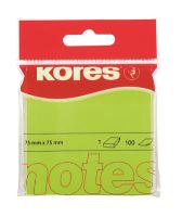 Samolepící bločky Kores 75x75mm neonově zelené 100 listů