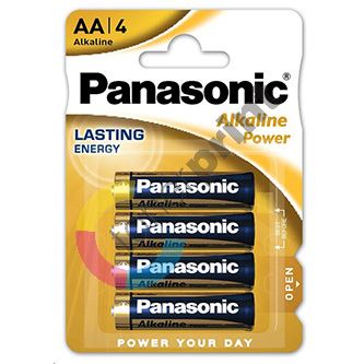 Baterie alkalická, AA, 1.5V, Panasonic, blistr, 4-pack, Alkaline power