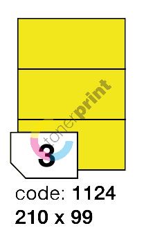 Samolepící etikety Rayfilm Office 210x99 mm 300 archů, fluo žlutá, R0131.1124D 1