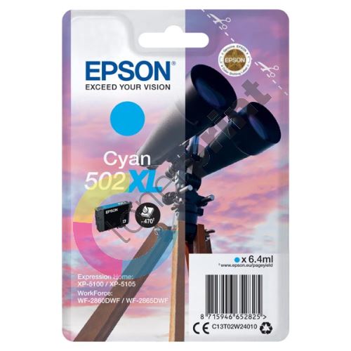 Cartridge Epson C13T02W24010, cyan, 502XL, originál 1
