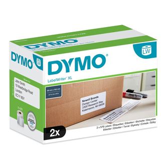 Štítky Dymo 102mm x 59mm, papírové bílé, velké, vysokokapacitní, přepravní, bal/2ks