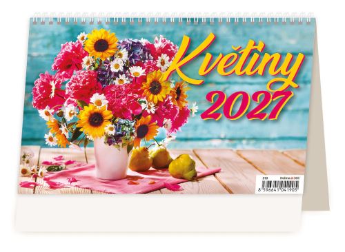 Stolní kalendář 2027 – Květiny týdenní kalendář
