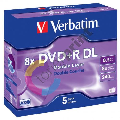 Verbatim DVD+R, DataLife PLUS, 8,5 GB, Scratch Resistant, jewel box, 43541, 8x, 1