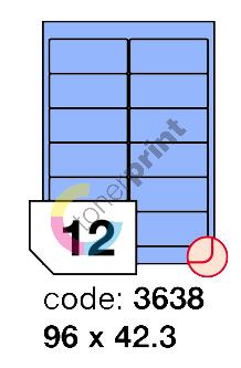 Samolepící etikety Rayfilm Office 96x42,3 mm 300 archů, matně modrá, R0123.3638D 1