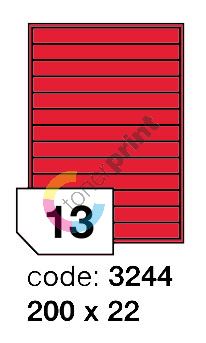 Samolepící etikety Rayfilm Office 200x22 mm 300 archů, fluo červená, R0132.3244D 1