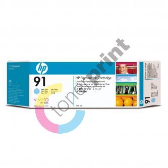 Inkoustová cartridge HP C9470A Designjet Z6100, světle modrá, No. 91, originál