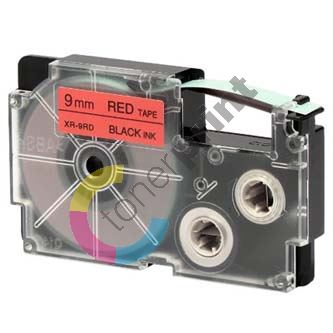 Páska do tiskárny štítků Casio XR-9RD1 9mm černý tisk/červený podklad