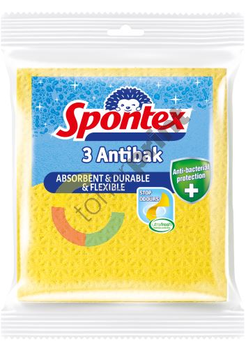 Spontex 3 Antibak antibakteriální houbová utěrka žlutá 18,5 x 20,5 cm 3 kusy