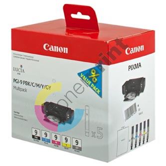Inkoustová cartridge Canon PGI-9 PBK/C/M/Y/GY, iP9500, 1034B011, Multi Pack, originál