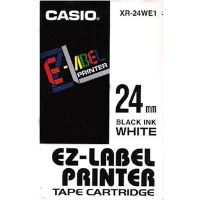 Páska do tiskárny štítků Casio XR-24WE1 24mm černý tisk/bílý podklad originál Páska do tiskárny štítků Casio XR-24WE1 24mm černý tisk/bílý podklad originál
