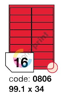 Samolepící etikety Rayfilm Office 99,1x34 mm 300 archů, matně červená, R0122.0806D 1