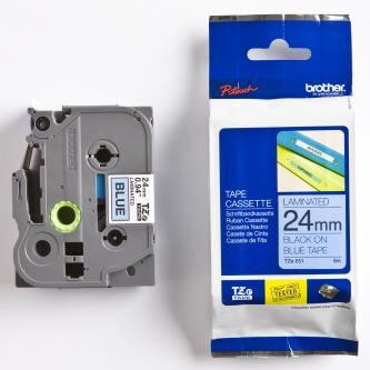 Páska do štítkovače Brother TZE-551 24mm černý tisk/modrý podklad