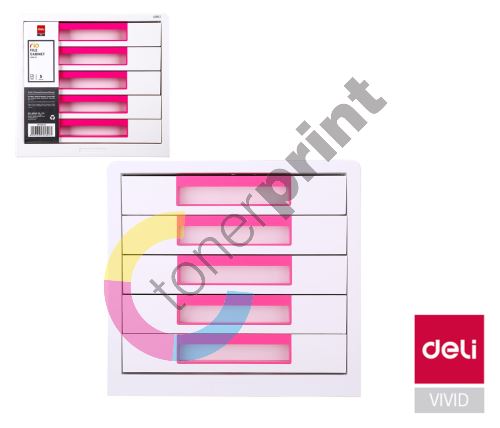 Box zásuvkový RIO 5 zásuvek DELI EZ01043 růžový