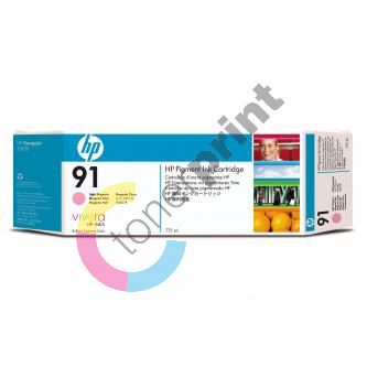 Inkoustová cartridge HP C9471A Designjet Z6100, světle červená, No. 91, originál