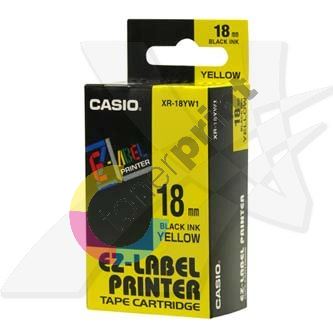 Páska do tiskárny štítků Casio XR-18YW1 18mm, černý tisk/žlutý podklad