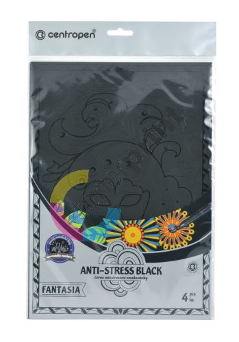 Antistresové omalovánky Centropen 9997 Anti-stress Black Fantasia, 4ks