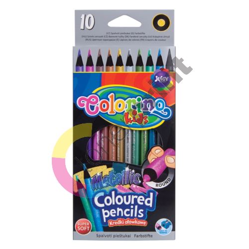 Colorino pastelky, kulaté metalické, 10 barev 2