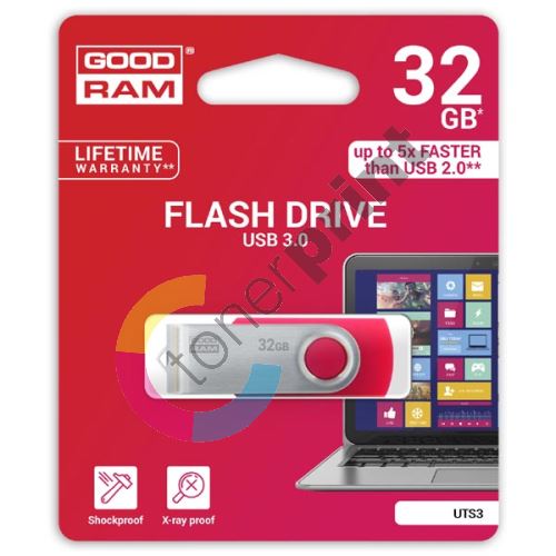 Goodram UTS3 32GB, USB flash disk 3.0, červená 1