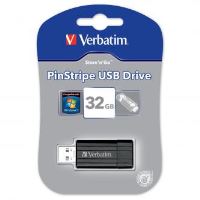 USB flash disk Verbatim Store ’n’ Go PinStripe 32 GB, USB 2.0, černý