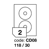 Samolepící etikety Rayfilm Office průměr 118/30 mm 100 archů R0100.CD08A