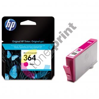 HP originální ink CB319EE, HP 364, magenta, blistr, 300str., HP Photosmart B8550, C5380, D