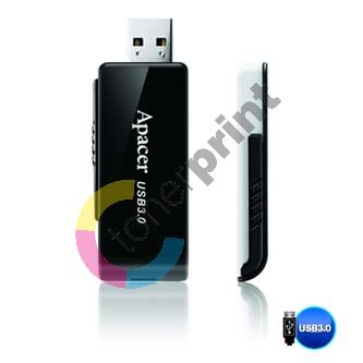 Apacer USB flash disk, USB 3.0, 16GB, AH350, černý, AP16GAH350B-1, USB A, s výsuvným konek