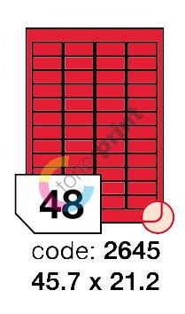 Samolepící etikety Rayfilm Office 45,7x21,2 mm 300 archů, fluo červená, R0132.2645D 1