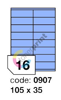 Samolepící etikety Rayfilm Office 105x35 mm 300 archů, matně modrá, R0123.0907D 1