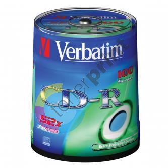 Verbatim CD-R, DataLife 700 MB, Extra Protection, cake box, 43411, 52x, 100-pack