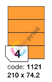 Samolepící etikety Rayfilm Office 210x74,2 mm 300 archů, fluo oranžová, R0133.1121D 1