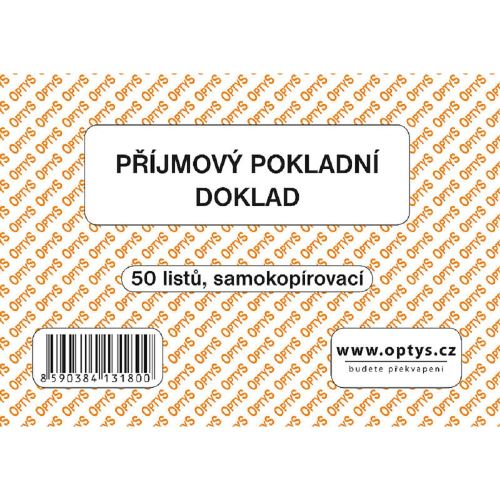 Příjmový pokladní doklad A6 jednoduchý samopropisovací – 50 listů (OP1318)