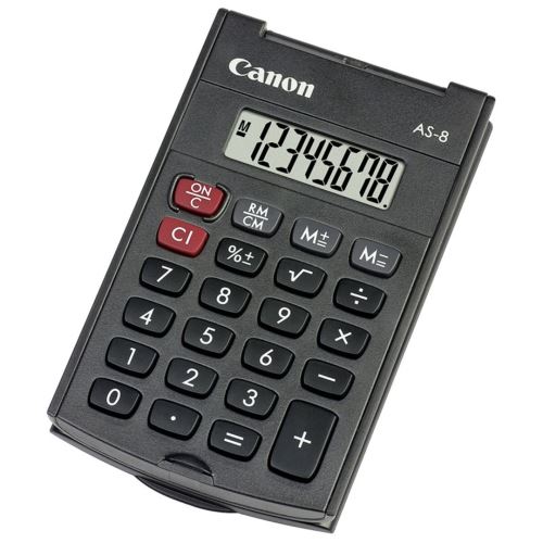 Kalkulačka Canon AS-8, šedá, stolní, osmimístná