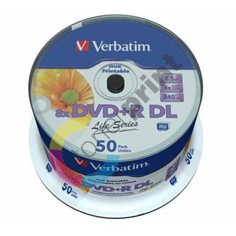 Verbatim DVD+R, DataLife PLUS 8,5 GB, 8x, cake box, 97693, 50-pack