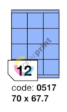 Samolepící etikety Rayfilm Office 70x67,7 mm 300 archů, matně modrá, R0123.0517D 1