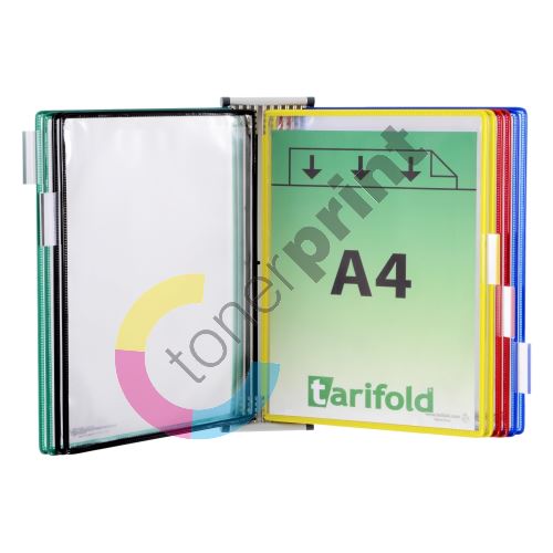 Tarifold nástěnný kovový držák magnetický, 10 rámečků s kapsami A4, mix barev 1