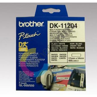 Štítky papírové Brother 17mm x 54mm, bílá, 400 ks, DK11204 1