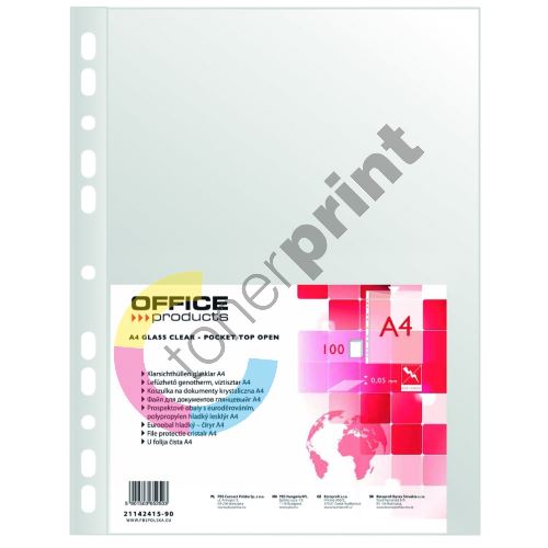 Office Products prospektové obaly A4, PP, 50 µm, hladké, transparentní, 100 ks 1