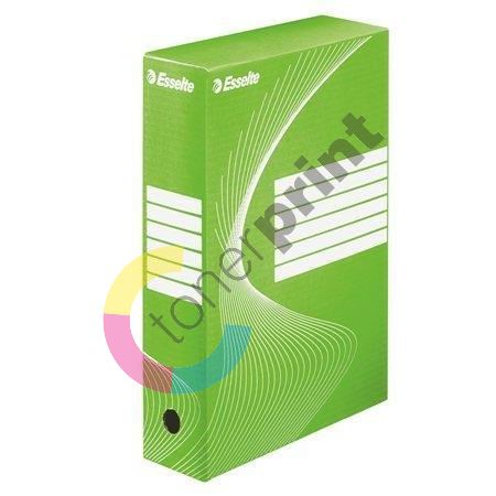 Archivační krabice Boxycolor, zelená, 80 mm, A4, karton, Esselte 1